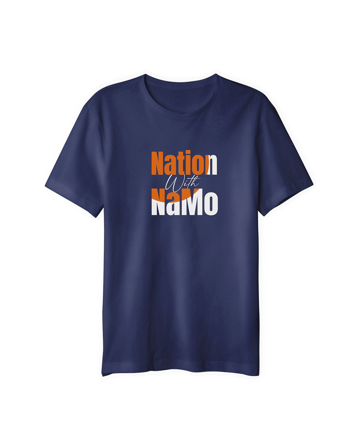 Nation with Namo Round Neck T-Shirt - Large (Navy)