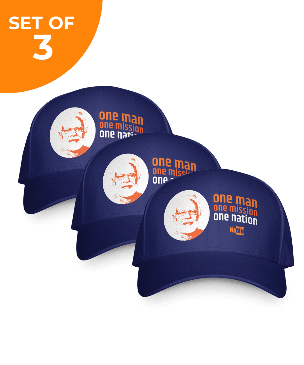 One Man One Mission One Nation Caps - Set of 3